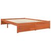 vidaXL Bookcase Bed Frame Wax Brown 200 x 140 cm Solid Pine Wood