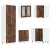 vidaXL 14 Piece Kitchen Cabinet Set Porto Smoked Oak Engineered Wood