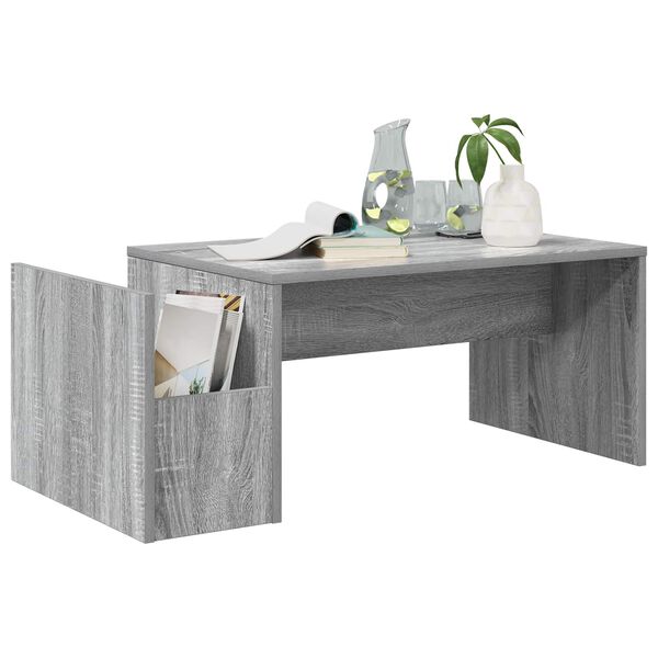 vidaXL Coffee Table Grey Sonoma 90 x 45 x 35 cm Engineered Wood