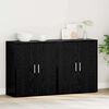 vidaXL Sideboard 2 pcs Black Oak 60 x 31 x 70 cm Engineered Wood