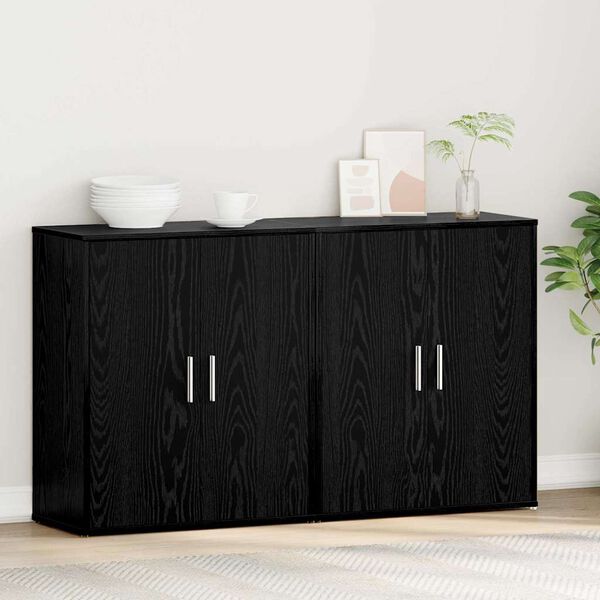 vidaXL Sideboard 2 pcs Black Oak 60 x 31 x 70 cm Engineered Wood
