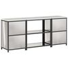 vidaXL Kitchen Storage Set with Shelf with Storage 3 pcs Silver Steel