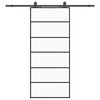 vidaXL Sliding Door with Hardware Set Black 90x205 cm ESG Glass
