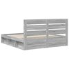 vidaXL Bed Frame Grey Sonoma 180 x 200 cm Solid Pine Wood