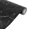 vidaXL Furniture Stickers Self-Adhesive Marble Black 90x500 cm PVC