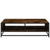 vidaXL Coffee Table Smoked Oak 100x100x30 cm Engineered Wood and Metal