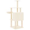 vidaXL Cat Tree with Sisal Scratching Posts Cream 132 cm