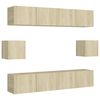 vidaXL TV Cabinet Set | Set of 6 | Sonoma Oak | Engineered Wood | Medium