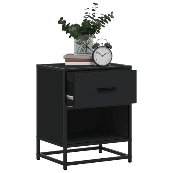 vidaXL Bedside Cabinets 2 pcs Black 40x31x50 cm Engineered Wood
