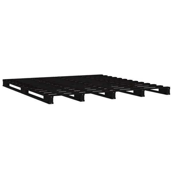 vidaXL Pallet Bed without Mattress Black Small Double Solid Wood