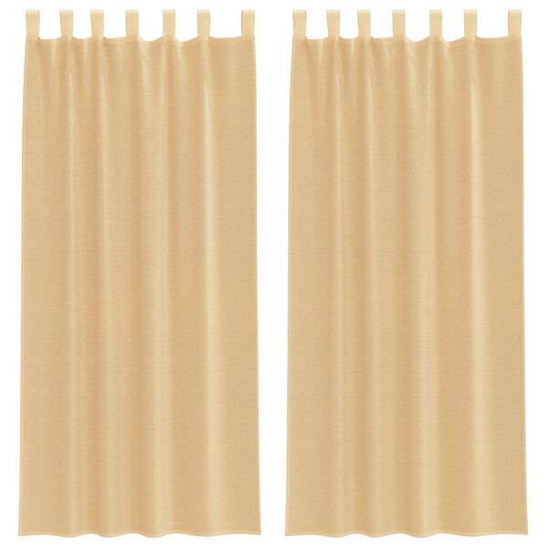 vidaXL Voile Curtains with Loops 2 pcs Sand 140x245 cm