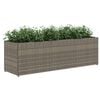 vidaXL Garden Planter with 3 Pots Grey 105x30x32 cm Poly Rattan