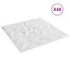 vidaXL Wall Panels 48 pcs White 50 x 50 cm XPS Foam