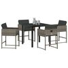 vidaXL Garden Dining Set 5 pcs Grey Poly Rattan