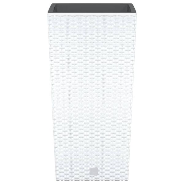 vidaXL Planter with Removable Inner White 11 / 26.5 L PP Rattan
