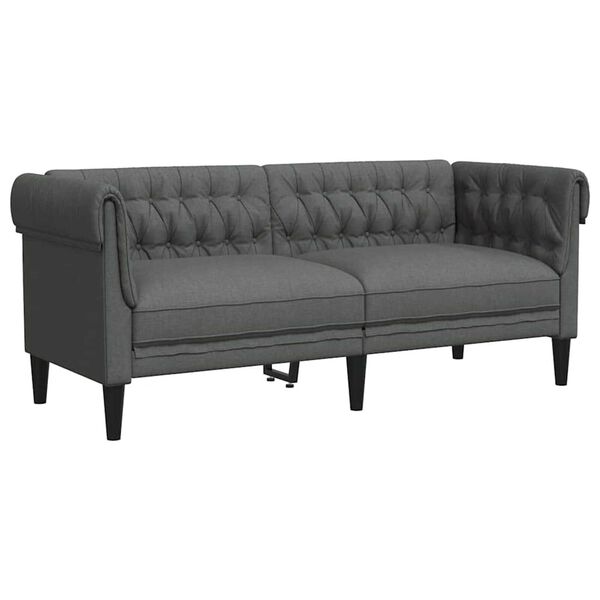 vidaXL Sofa Dark Grey 182.5 x 74.5 x 74.5 cm Polyester