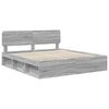 vidaXL Bed Frame Grey Sonoma 180 x 200 cm Solid Pine Wood