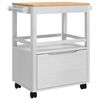 vidaXL Kitchen Trolley FLORO White 72.5 x 45 x 80 cm Solid Pine Wood