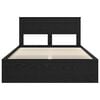 vidaXL Bed Frame with Headboard Black 160 x 200 cm Solid Pine Wood