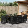 vidaXL Garden Dining Set 9 pcs Black Poly Rattan