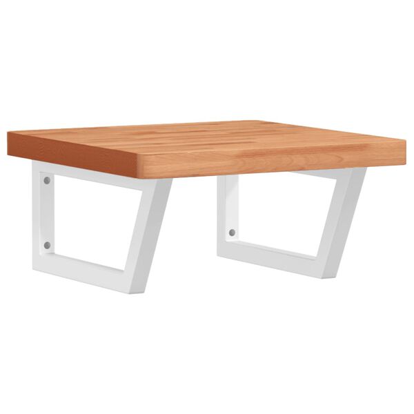 vidaXL Basin Shelf Wall Mounted Steel and Solid Wood Beech