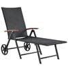 vidaXL Sun Lounger with Wheels Poly Rattan Black