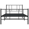 vidaXL Metal Bed Frame without Mattress with Footboard Black 80x200cm