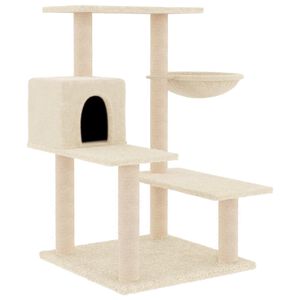 vidaXL Cat Tree with Sisal Scratching Posts Cream 82,5 cm