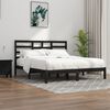 vidaXL Bed Frame without Mattress Black Solid Wood 200x200 cm