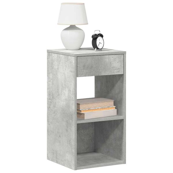 vidaXL Bedside Cabinets with Drawer 2 pcs Concrete Grey 35x34x66.5 cm