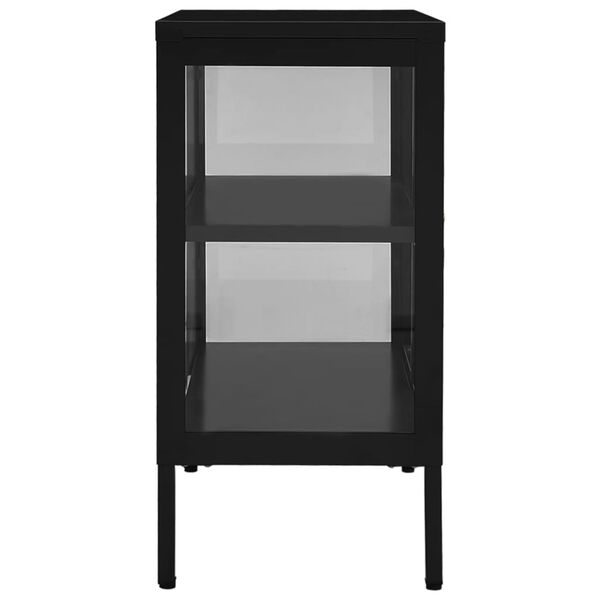 vidaXL Sideboard Black 70x35x70 cm Steel and Glass