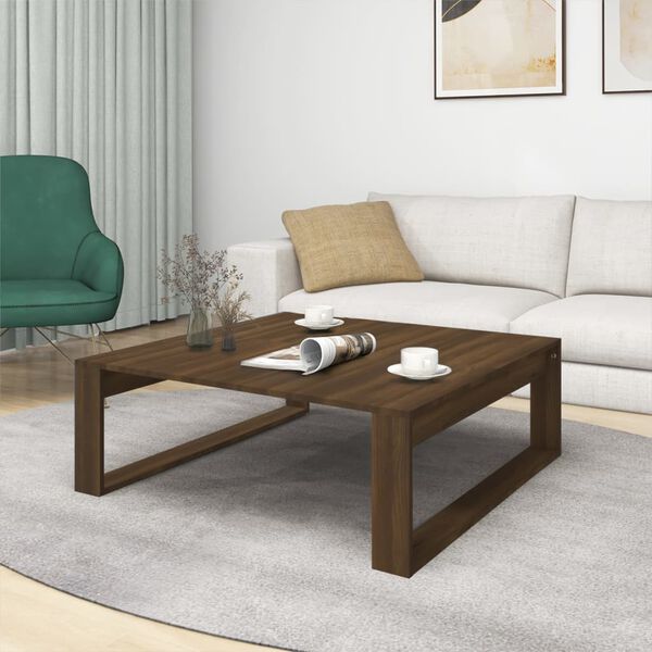 vidaXL Coffee Table Brown Oak 100x100x35 cm Engineered Wood