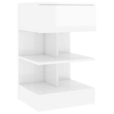 vidaXL Bedside Cabinets 2 pcs High Gloss White 40x35x65 cm