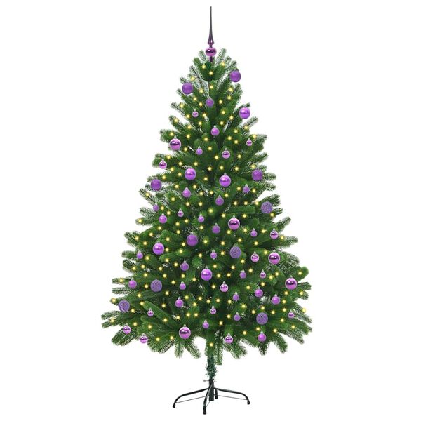 vidaXL Christmas Tree with 300 LEDs with Stand Green 180 cm PE