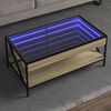 vidaXL Coffee Table with Infinity LED Sonoma Oak 90x50x38 cm