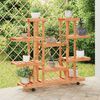 vidaXL Flower Stand with Wheels 110x25x115 cm Solid Wood Fir