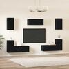 vidaXL TV Cabinet Set Wall-mounted 7 pcs Black Oak Engineered Wood