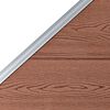 vidaXL WPC Fence Set 3 Square + 1 Slanted 619x186 cm Brown