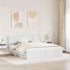 vidaXL Bed Frame with Headboard White 200 x 200 cm Engineered Wood