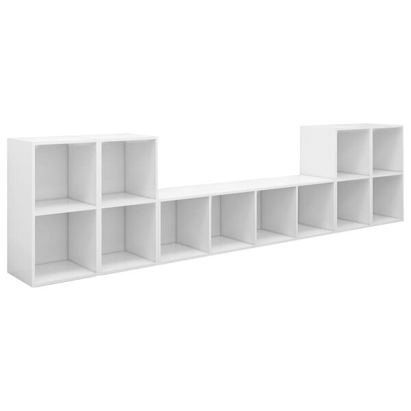 vidaXL 5 Piece TV Cabinet Set White Engineered Wood
