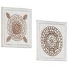 vidaXL Art Decor 2 pcs Brown and White 40 x 40 x 1.5 cm