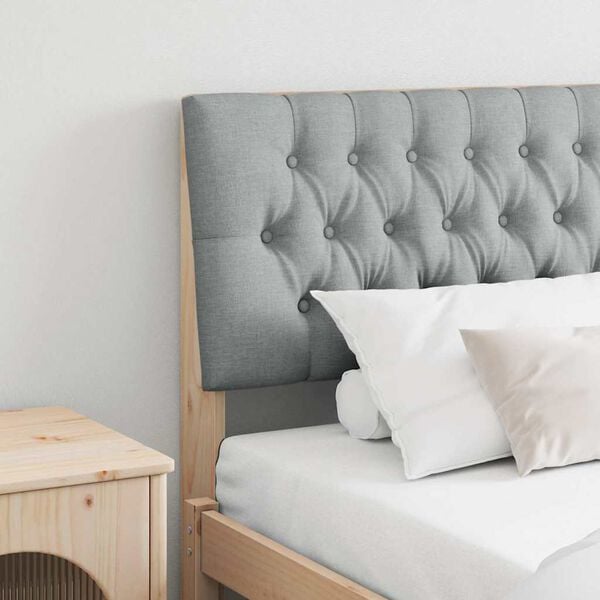 vidaXL Upholstered Headboard Light Grey 200 cm Solid Pine Wood