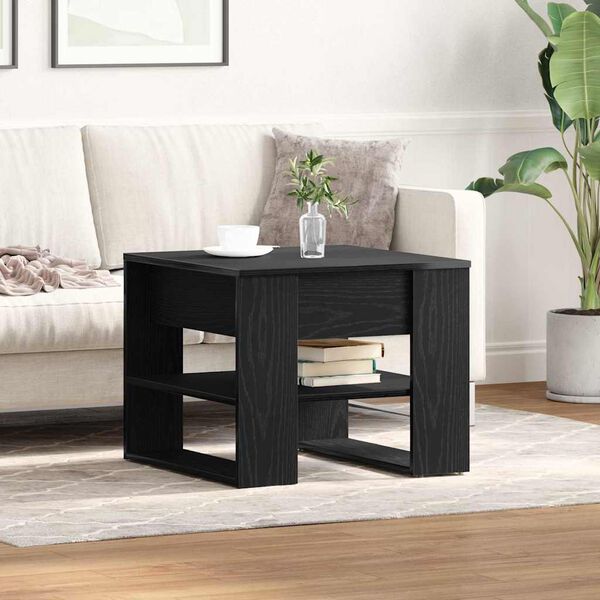 vidaXL Coffee Table Black Oak 55.5 x 55 x 45 cm Engineered Wood