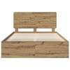 vidaXL Bed Frame Artisian Oak 140 x 200 cm Solid Pine Wood