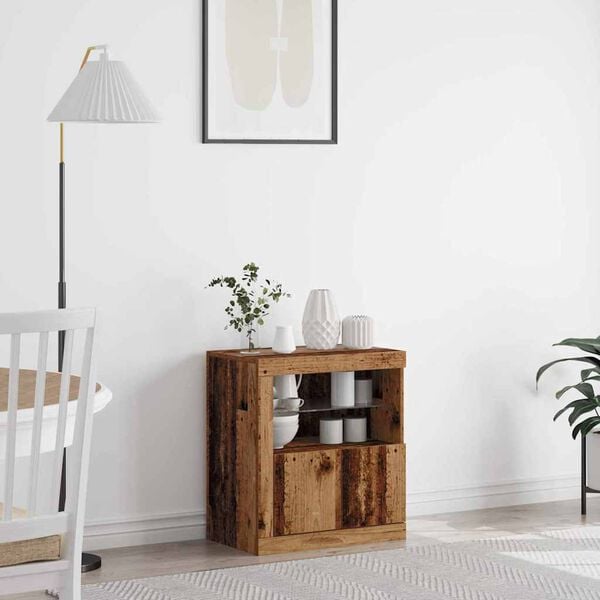 vidaXL LED Sideboard Brown 60.5 x 37 x 67 cm Engineered Wood