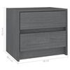 vidaXL Bedside Cabinet Grey 40x30.5x35.5 cm Solid Pine Wood