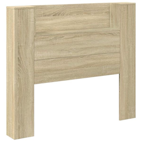 vidaXL Headboard Cabinet with LED Sonoma 120 x 16.5 x 103.5 cm
