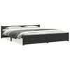 vidaXL Bed Frame without Mattress Black Solid Wood 180x200 cm Super King