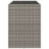 vidaXL Bar Table with Glass Top Grey 145x80x110 cm Poly Rattan