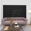 vidaXL Wall Panels 48 pcs Origami Black 50 x 50 cm XPS Foam
